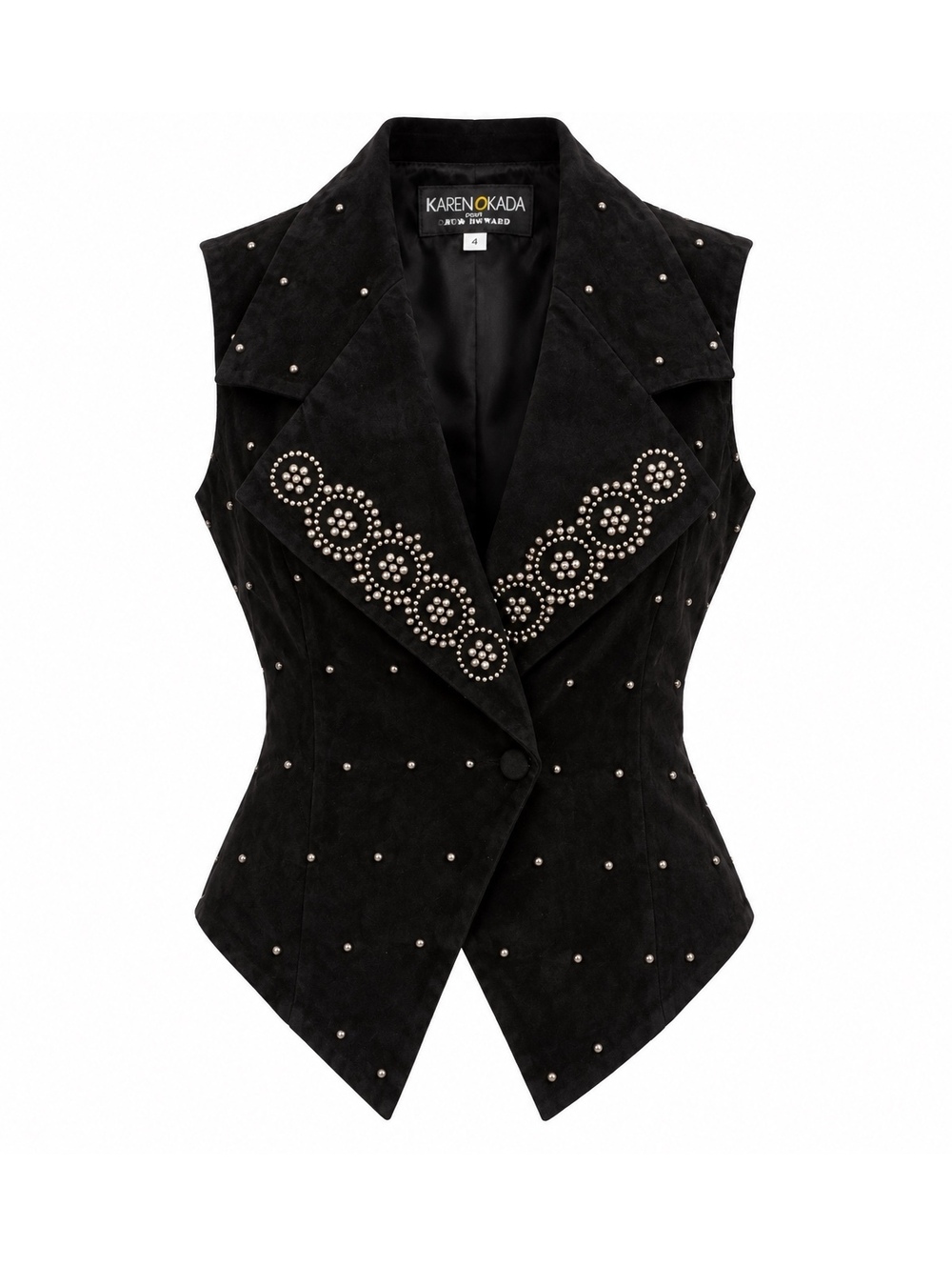 Vintage Karen Okada for David Howard Studded Leather Vest